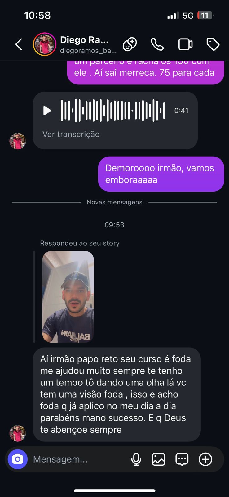 Depoimento e resultado de aluno 4